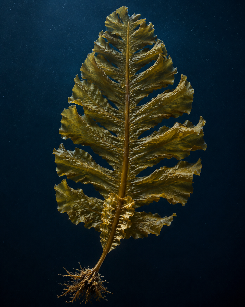 Editorial botanical study of Undaria pinnatifida wakame for Nyum's fucoidan prebiotic research guide