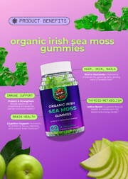 Organic ULTRA-R7™ Sea Moss Gummies — Irish Sea Moss, Kelp & Burdock (60 Gummies)