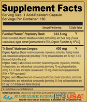 Fucoidan Phoenix™ — Premium Fucoidan + Tri-Shield Mushroom Complex (160 Acid-Resistant Capsules)