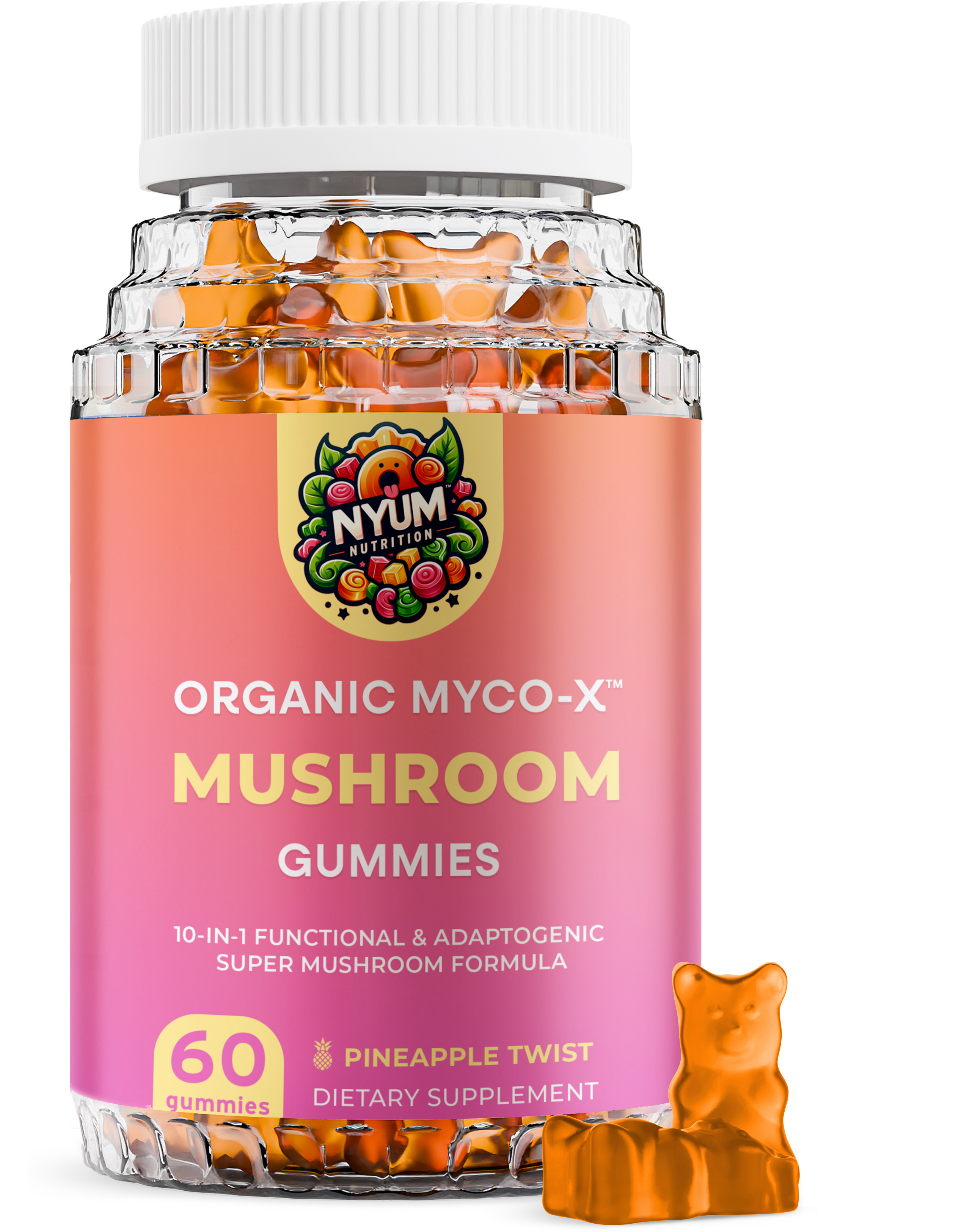 organic myco-x mushroom gummies 10 in 1 functional and adaptogenic super mushroom formula 