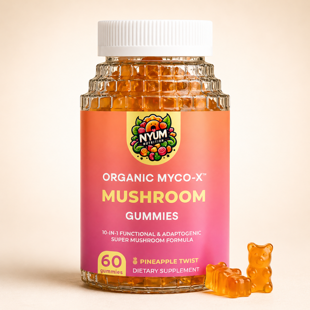 Organic MYCO-X™ Mushroom Gummies — 10-in-1 Functional Mushroom Complex (60 Gummies)
