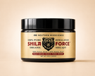 SHILAFORCE shilajit resin jar on a warm ivory studio background
