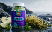 Irish Sea Moss Gummies with green apple gummies and Atlantic sea moss