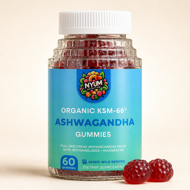 Organic KSM-66® Ashwagandha Gummies — Stress, Sleep & Immune Support (60 Gummies)